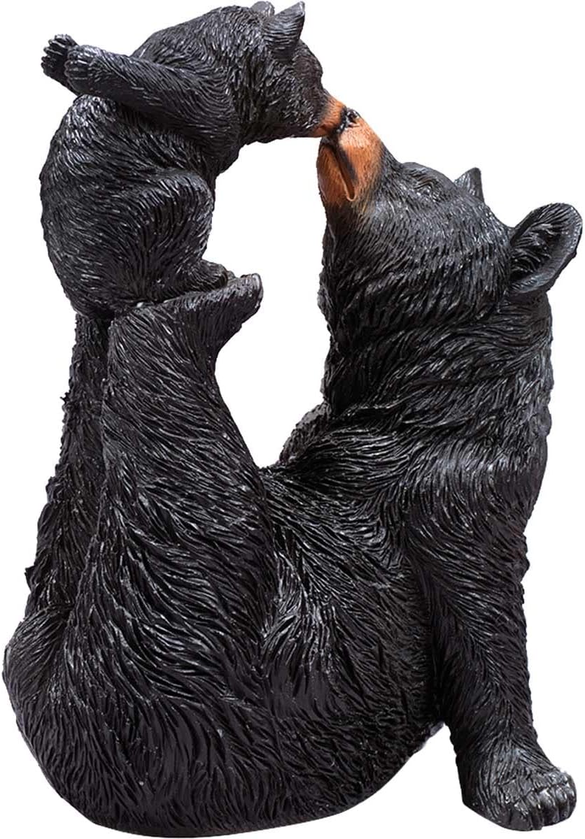 BLACK FOREST DECOR Playful Mama Bear & Cub Sculpture, Resin, 7 1/4" W x 6" D x 10 1/4" H