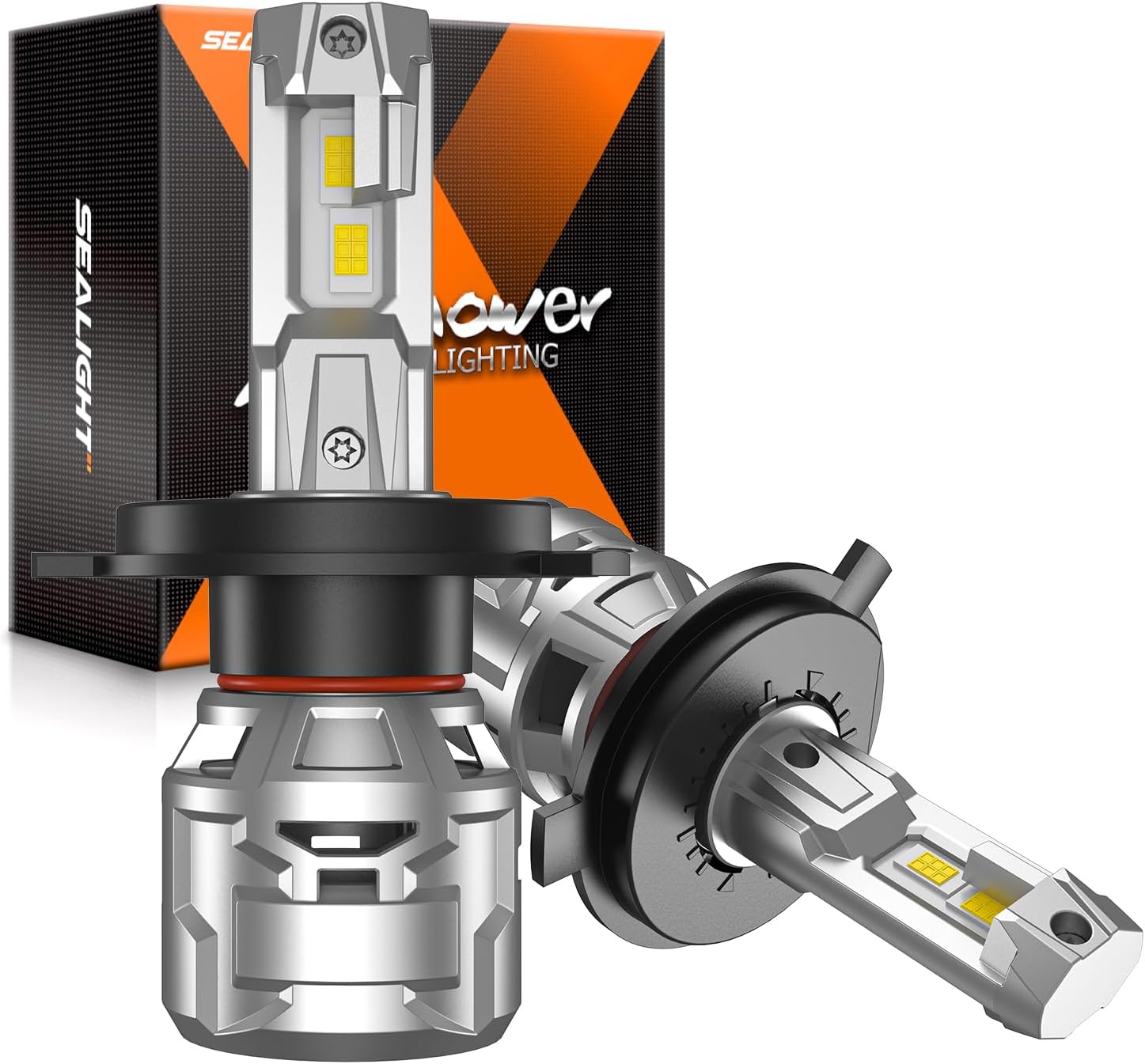 SEALIGHT 2024 H4 Fog Lights, 𝟐𝟖𝟎𝟎𝟎𝐋𝐌 Super Bright H4 Fog Bulbs, 60000HRS Lifespan Plug and Play, Non-polarity, Pack of 2