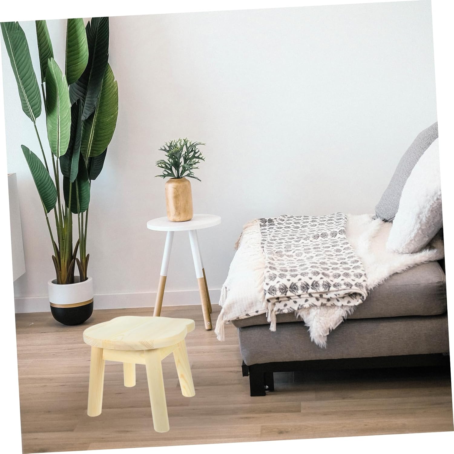 SOLUSTRE Wooden Stool for Boys and Girls Small Stool Low Seat for Bathroom Training