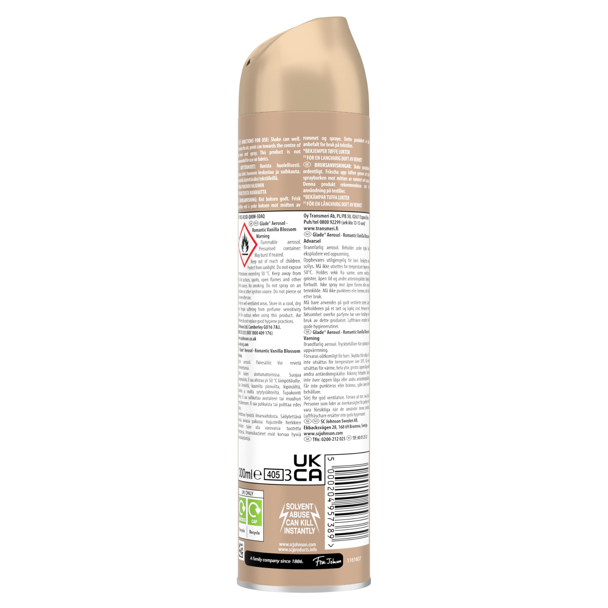 Glade ambientador Spray, vainilla, pack de 6