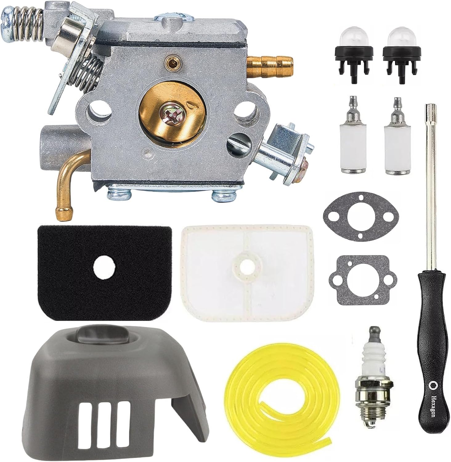 584901401 Carburetor Carb Fits for Husqvarna 525L 525LS 525LST 525ES 525ECS 325HE3 325HE4 525RXT Trimmer Weed Eater Replace Parts - with Air Filter Cover Kit