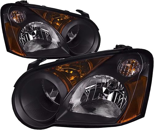 HEADLIGHTSDEPOT Faros delanteros halógenos de carcasa negra compatibles con Subaru Impreza Sedan RS WRX STi 2005, incluye faros delanteros
