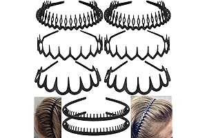 8 Pieces Matte Black Hair Bands for Women