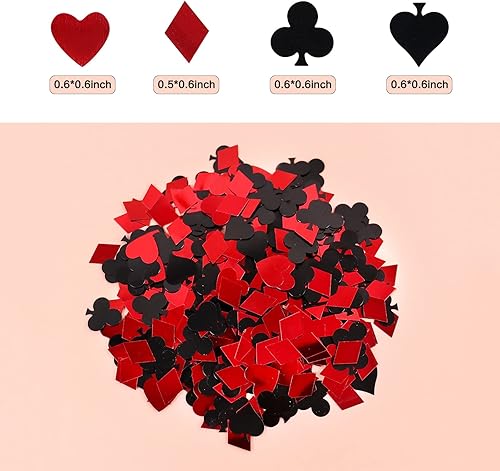 Miniatura 7 de 850 piezas de confeti de póker para fiesta de casino en Las Vegas, confeti disperso de lentejuelas para fiesta de Las Vegas, juego de fiesta