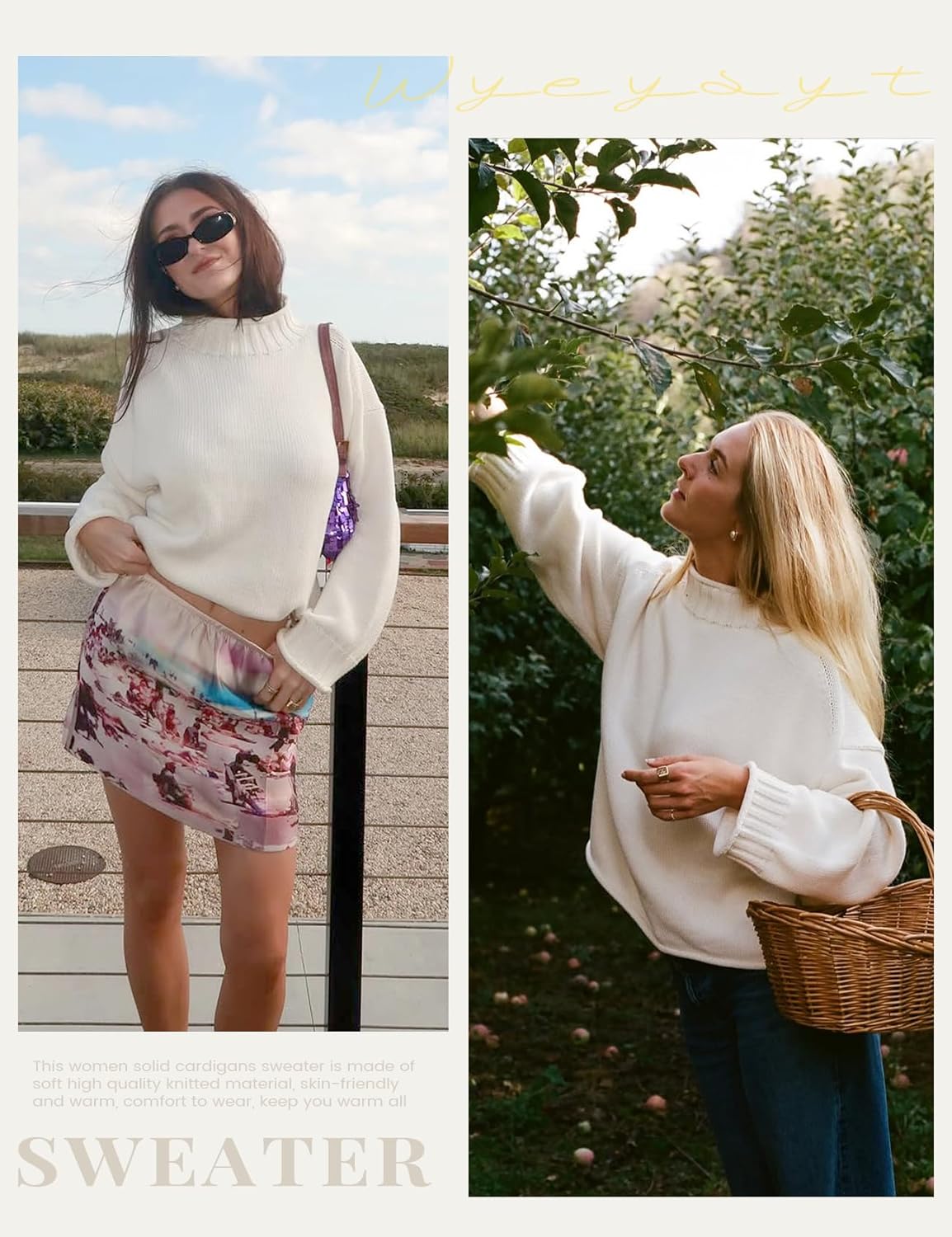 Wyeysyt Women's Oversized Rollneck Sweater Chunky Cable Knit Soft Pullover Sweater Fall Winter Casual Knitwear - Image 5