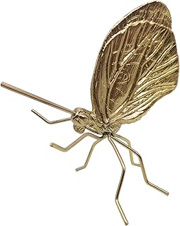 Gold Butterfly Sculpture Solid Metal Insect Ornament Mini Butterfly Figurine for Home Office Garden Desktop Decor