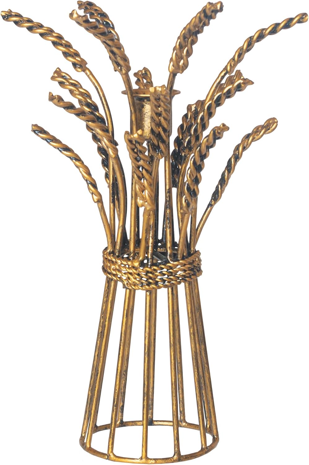 Boston International Metal Taper Candlestick Holder Tabletop Fall Decorations, 3 Sizes, Wheat