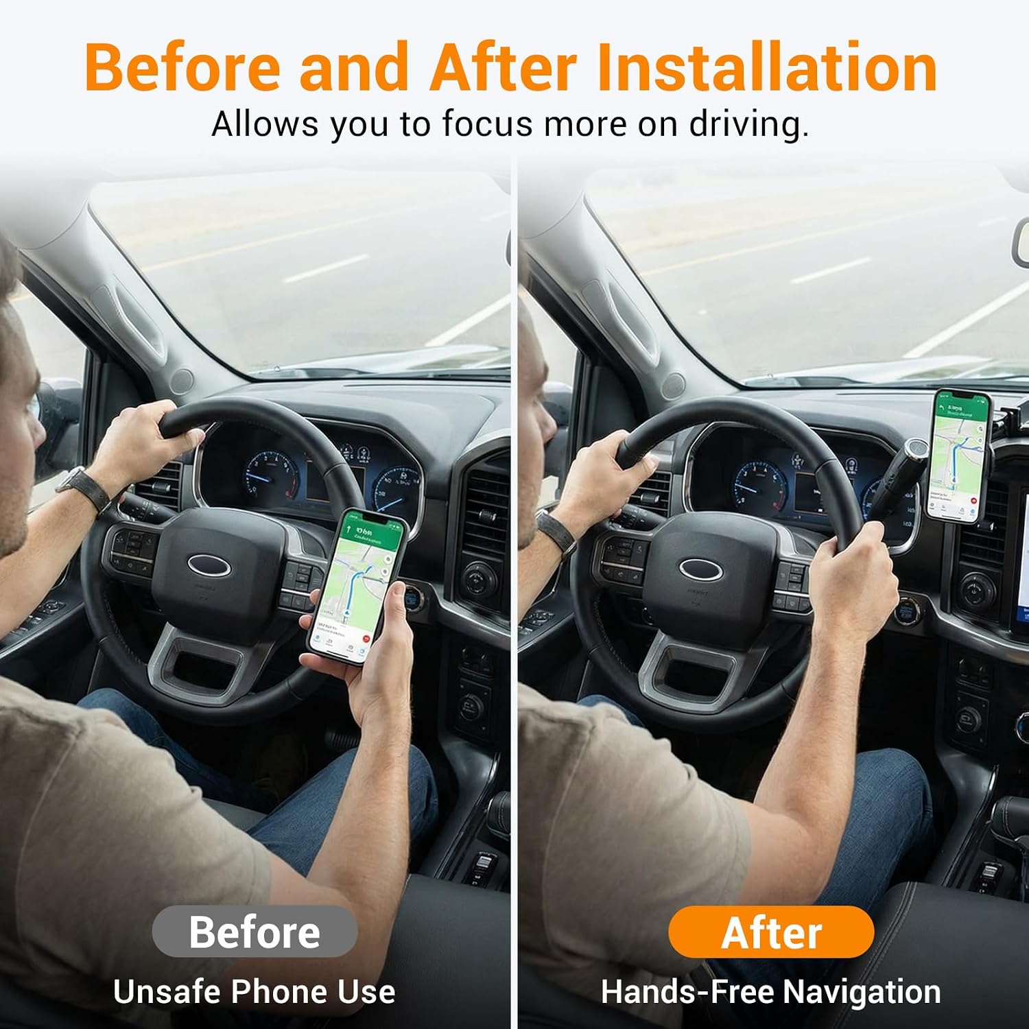 Dashboard Phone Holder Compatible with 2021-2025 Ford F150 Without Speaker Center Console Organizer Dashboard Phone Multi-Mount Kit for F150 Accessories(f150 2021-2025 w/o sub)