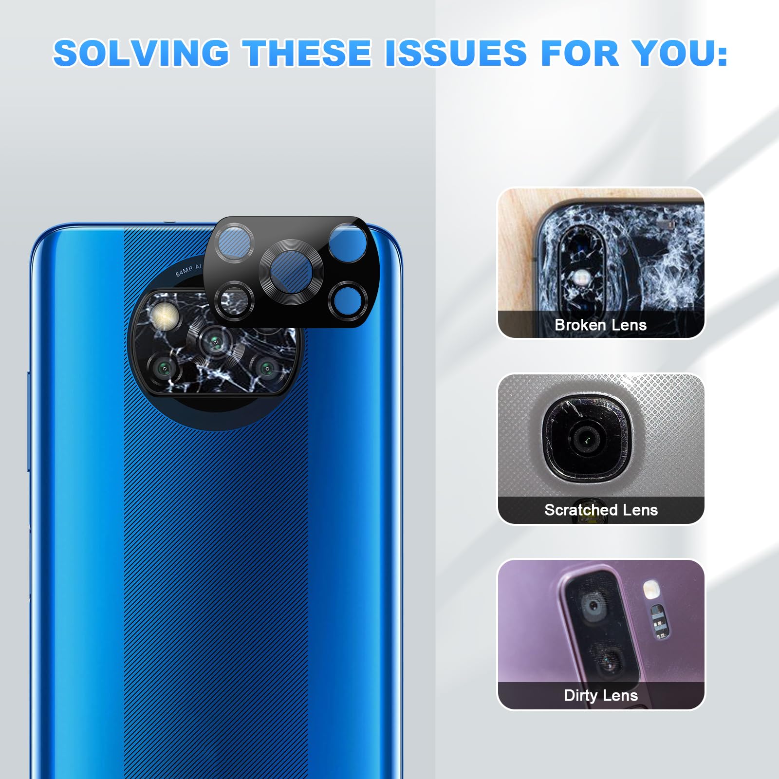 Kit Riparazione Lente Fotocamera Posteriore Per Poco X3/X3 NFC/X3 Pro - Vetro Originale Con Strumenti - Foto 4