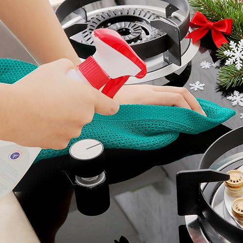 Miniatura 355 de Homaxy Trapos de cocina de 100% algodón, tejido de punto gofre, ultrasuaves, absorbentes y de secado rápido, 12 x 12 pulgadas, paquete de 6, arándano