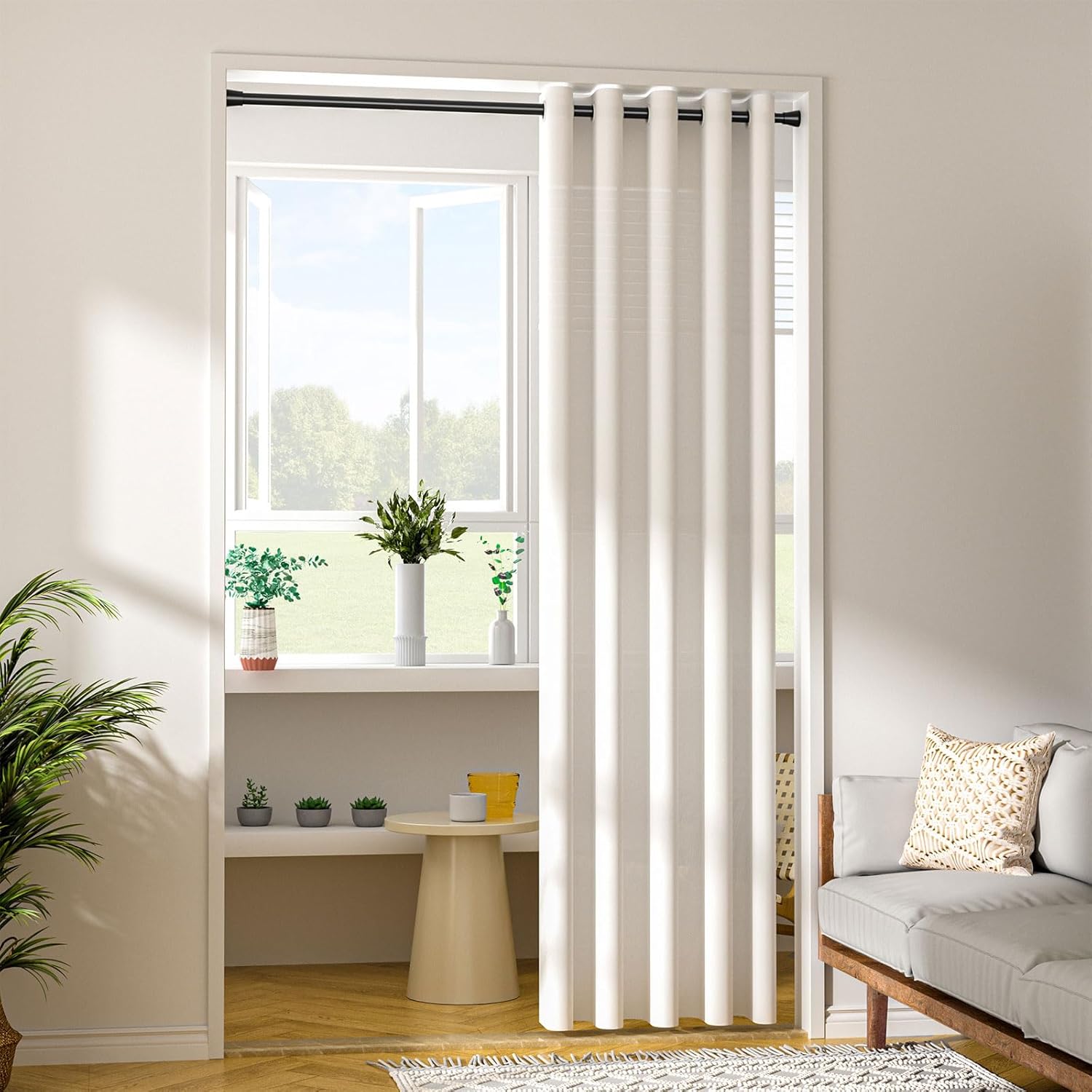 2 Pack Black Tension Curtain Rod 30 to 64 Inch,Adjustable Curtain Rod,Shower Tension Curtain Rod No Drilling,7/8" Spring Curtain Rods for Windows Closet Doorway Door