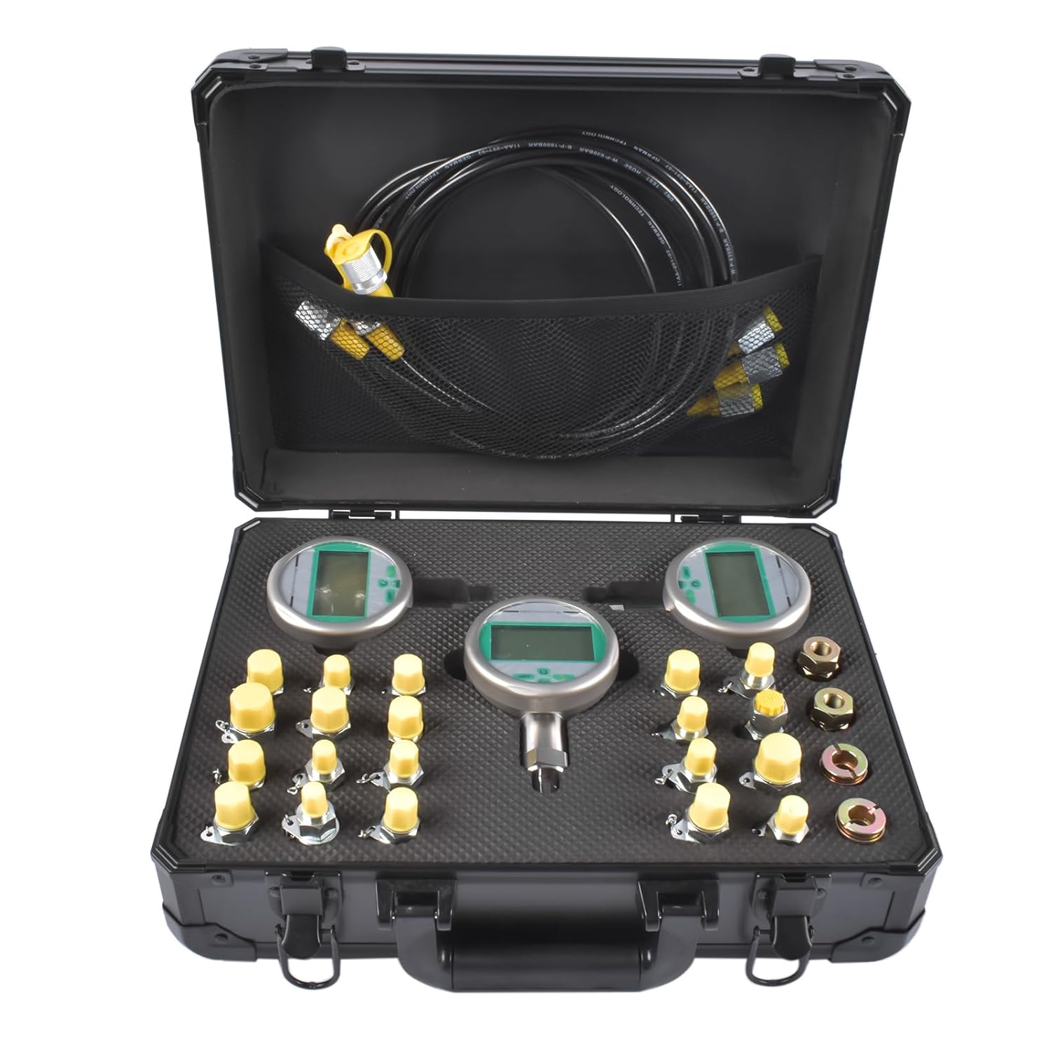 70P Digital Hydraulic Pressure Test Kit w/ 3 Gauges (1 * 16MPa, 2 * 70MPa) & 22 Couplings Replacement for Caterpillar, John Deere Excavator Repair Mixizap
