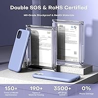 Vista 4 de TOCOL Funda delgada de silicona para iPhone 11 de 6.1 pulgadas, ajuste preciso, antideslizante, protección contra caídas, color gris lavanda