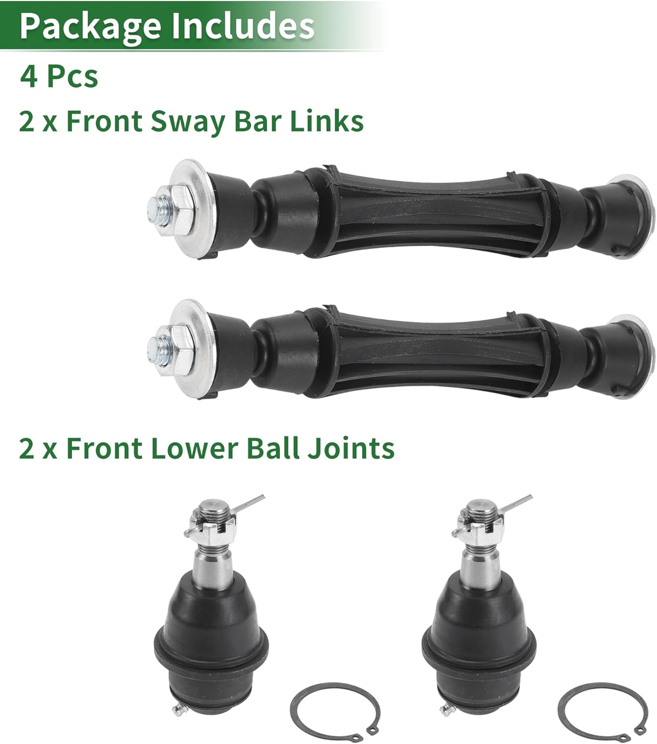 X AUTOHAUX 4pcs Front Suspension Kit Front Sway Bar Link Lower Ball Joint for Chevrolet Silverado 1500 Tahoe Avalanche Suburban 1500 No.K500007/K700432