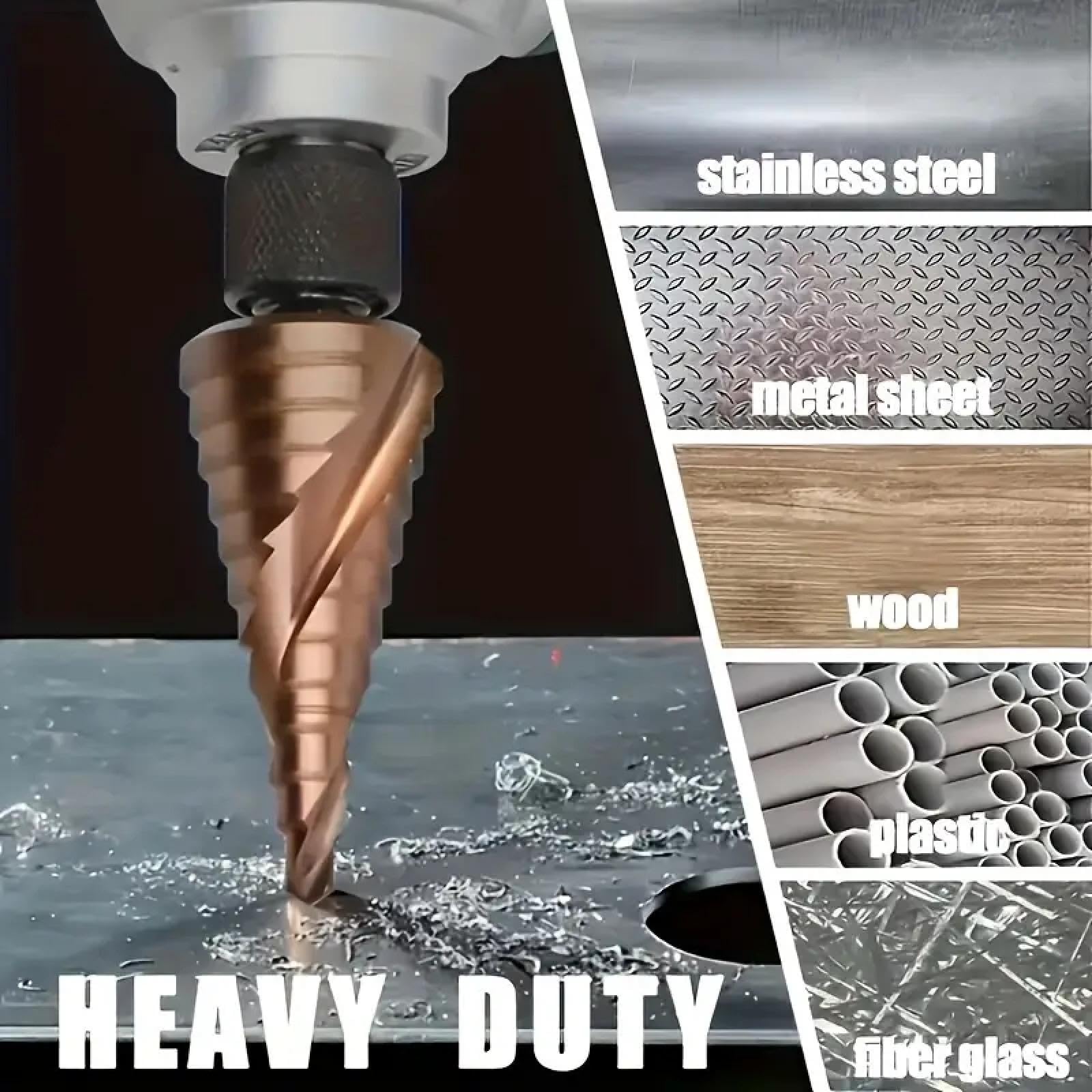4-12/4-20/4-32mm M35 Kobalt Wiertło stopniowe stożkowe HSS-co Wiertło HSS spiralne Rowek trójkątny Trzonek do stali nierdzewnej (4-32MM)