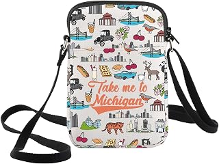 WZMPA Michigan State Vacation Crossbody Bag Michigan Souvenirs Gift Take Me To Michigan Shoulder Bag City Travel Merchandise