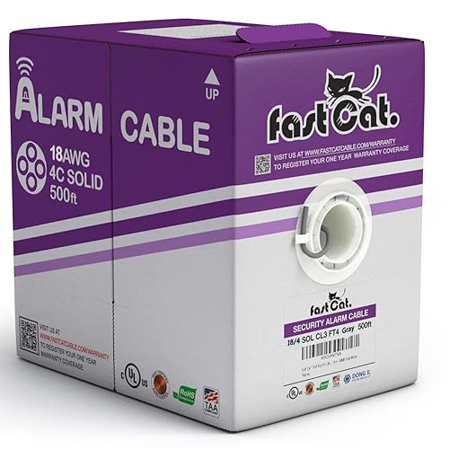 Fast Cat. 18 AWG/Gauge, 4 Conductor Solid Copper Fire/Alarm Wire/Security