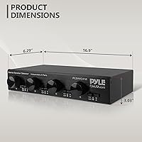 Vista 7 de Pyle Selector de Altavoces Estéreo de Alta Potencia de 4 Canales con Control de Volumen - Construcción de Carcasa Resistente y Duradera, Disipador