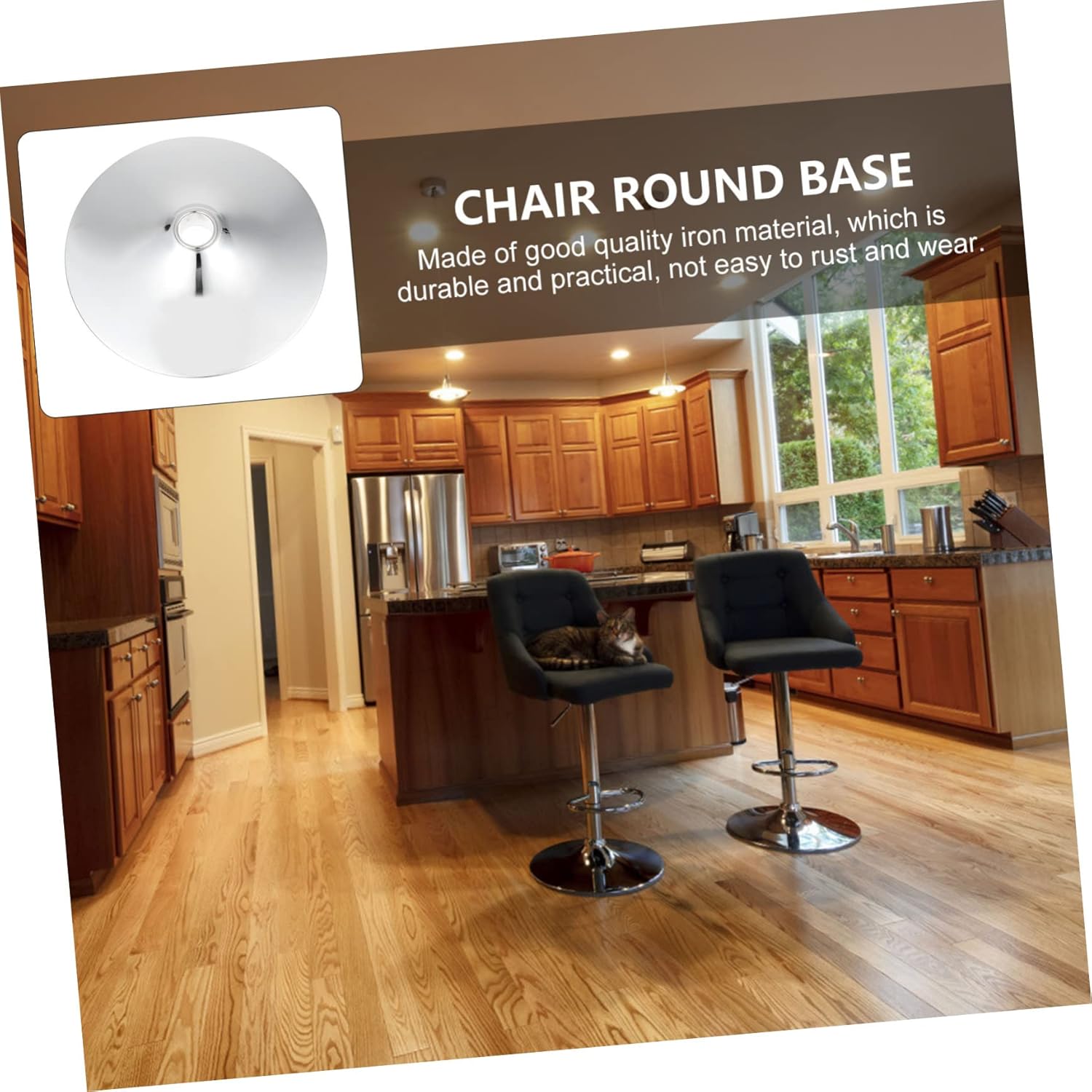 PRETYZOOM 1Pc Round Base Replacement for Tables and Chairs Practical Furniture Holding Chassis for Bar Stools and Patio Chairs