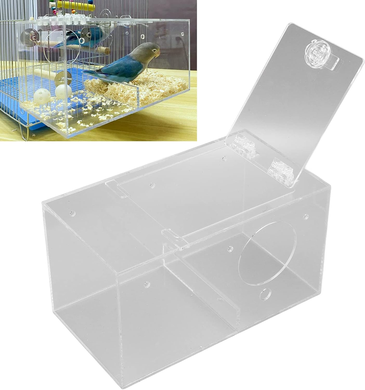 Breeding Box for Bird, Transparent Parrot Nesting Box Acrylic Parrots Mating Box for Lovebirds Large and Medium Sized Birds