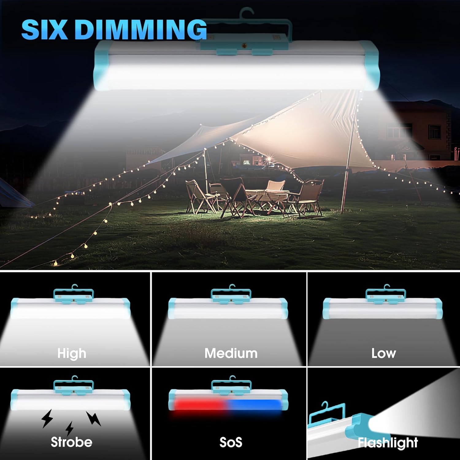 LETOUR 8000LM Portable Light Bar, 6000mAh Rechargeable Lights for Home, Emergency Lights for Home Power Failure, Rechargeable Light Bar, Lámparas Recargables para Apagones - Image 6