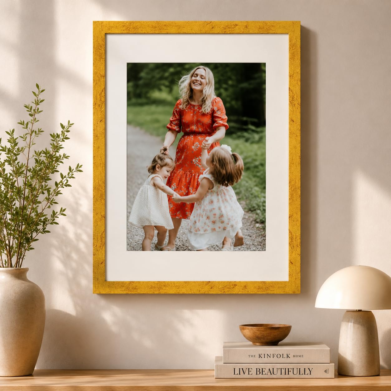 Art Street Synthetic Document Large Size Wall Photo Frame, Big Frames For Wall Artwork, Certificates, Picture & Photographs Home Decor(12x16 Inch, Matted To: 8x10 Inch, Gold)