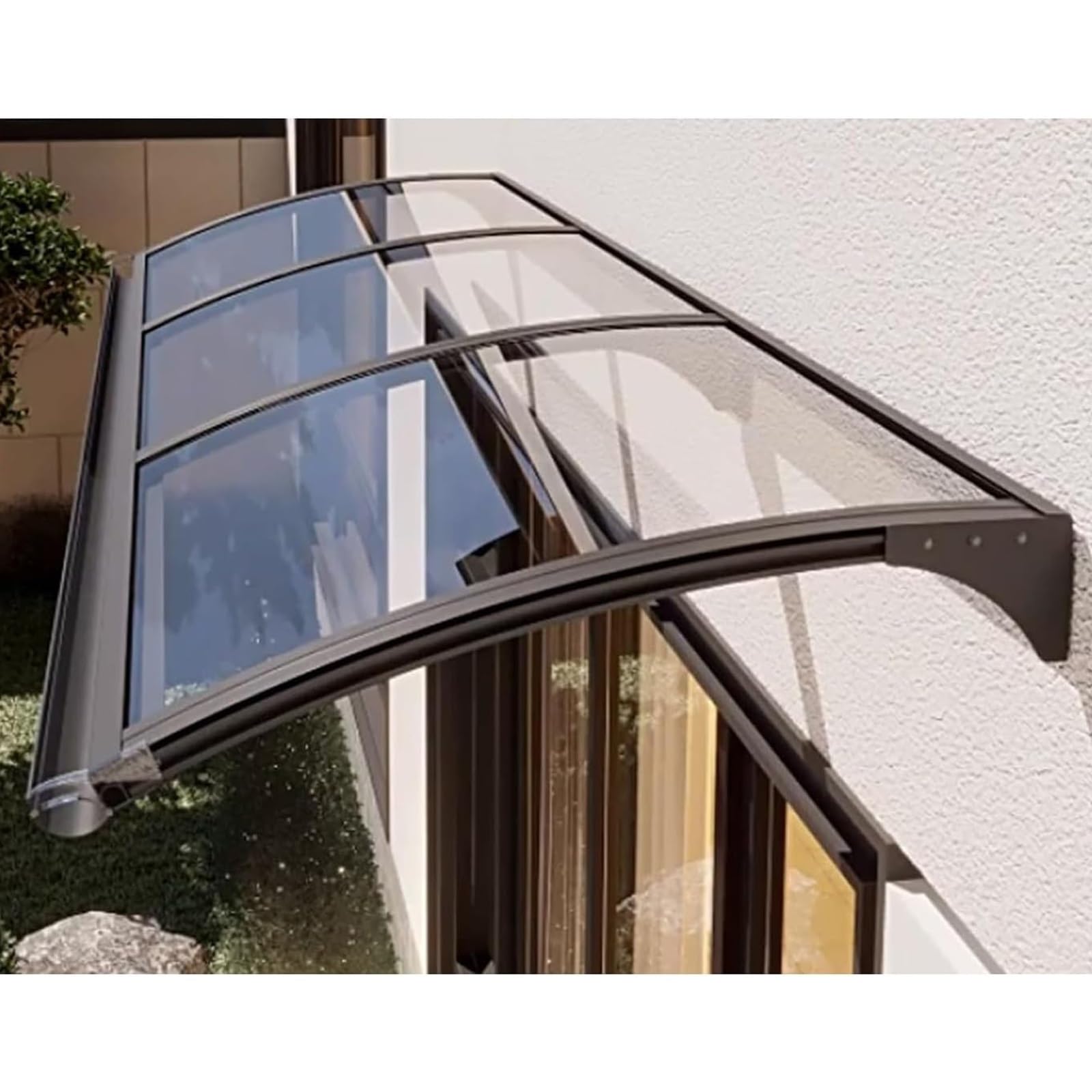 Toit marquise en polycarbonate transparent contre la pluie 110x380