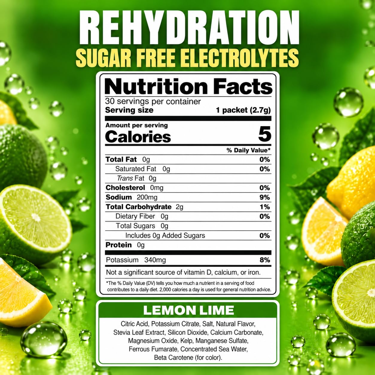 Dr. Price's Electrolytes Powder Packets, Lemon Lime, 30 Packs — Amazon image 4