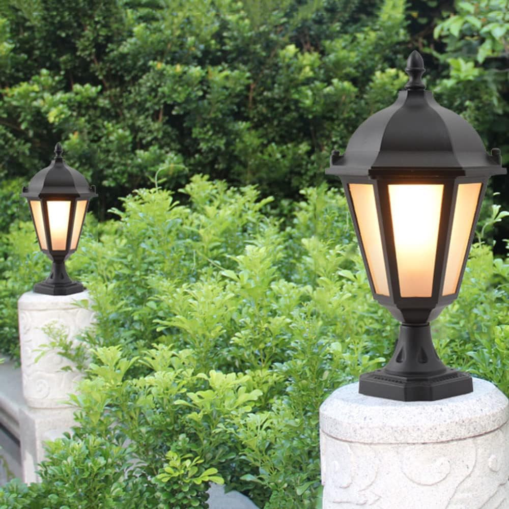 European Roman Street Lights Outdoor Pillar Glass Waterproof IP54 Traditional Waterproof Garden Floor Lamp Modern Yard Entrance Outdoor Column Lamps