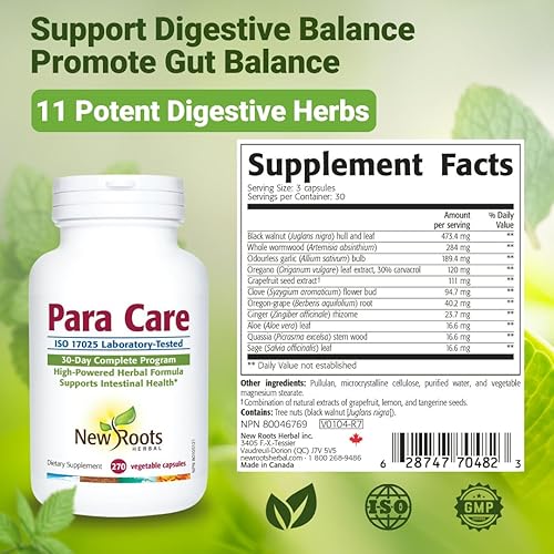 Miniatura 7 de NEW ROOTS HERBAL para Care Suplemento de limpieza y desintoxicación  Fórmula 11 en 1 con nogal negro, ajenjo  Fórmula herbal, apoya la salud