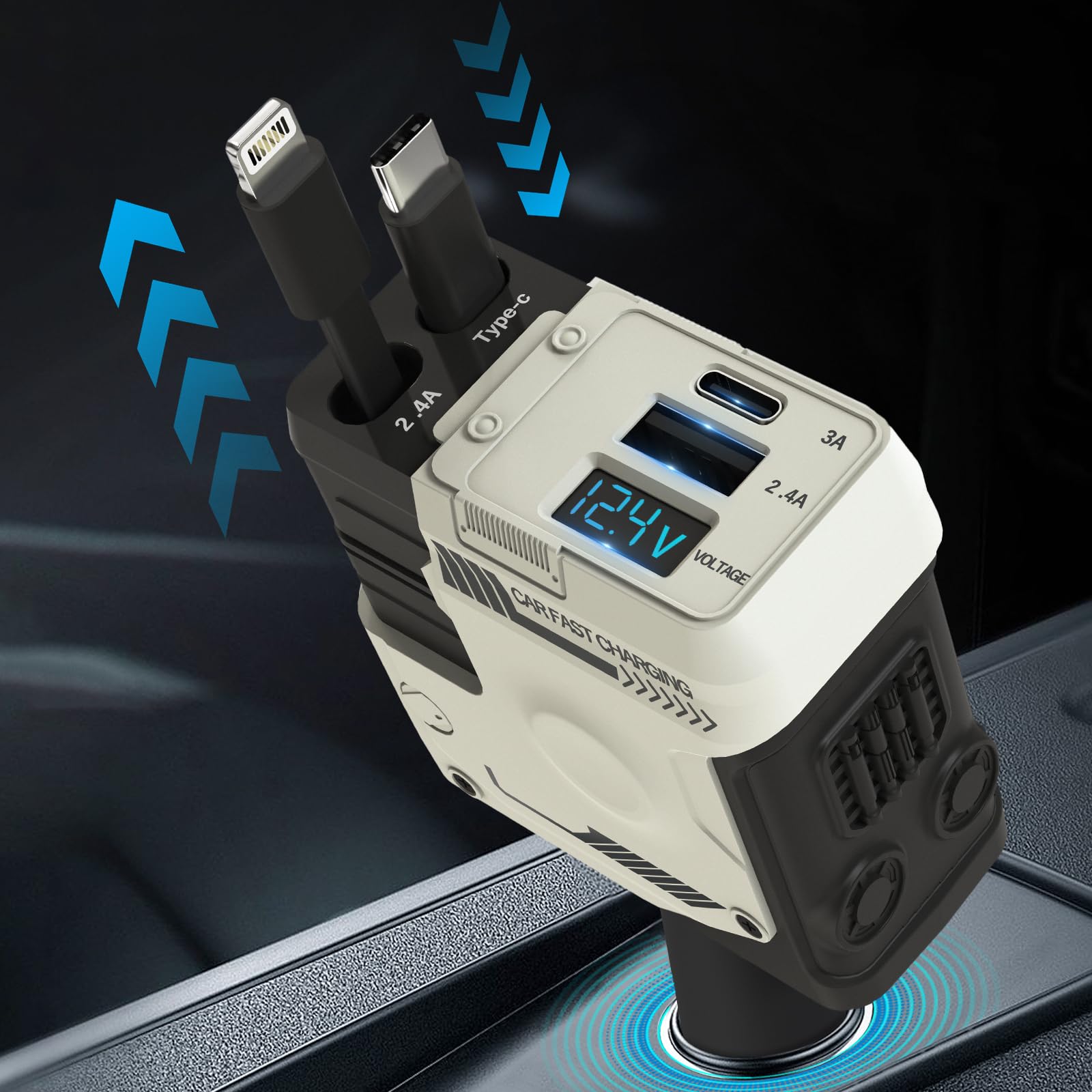 2本セット 4 in 1 巻き取り充電ケーブル USB TypeC ケーブル 2本セット 4 in 1 巻き取り充電ケーブル USB TypeC ケーブル