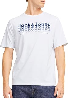 تيشرت JJTEX بأكمام قصيرة ورقبة دائرية ضيقة وتصميم حديث للرجال من جاك اند جونز