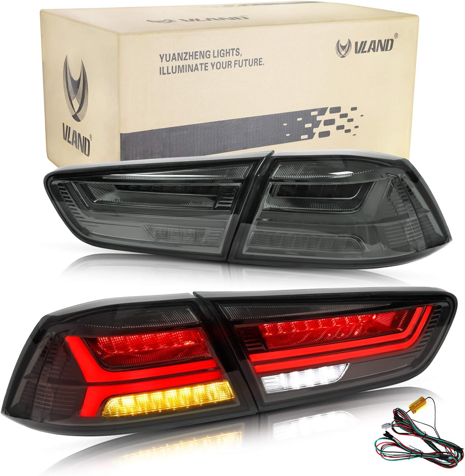 VLAND Smoked For Mitsubishi Lancer EVO X 2008-2018 Tail Lights