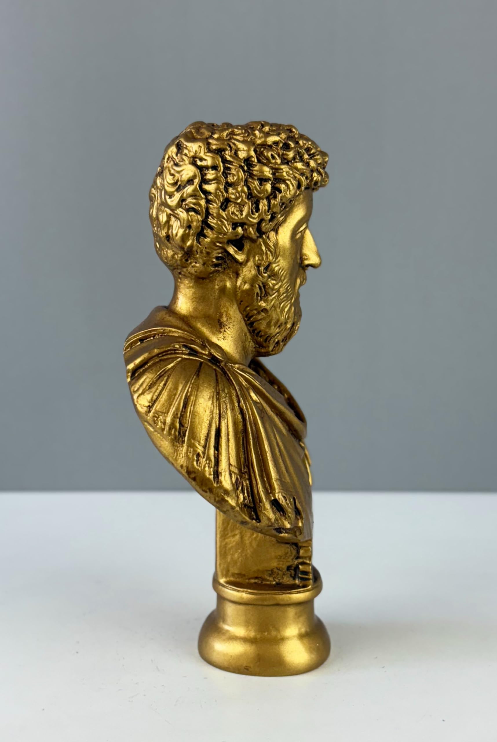 Statua del busto di Marco Aurelio, 18 cm, scultura imperatore romano, decorazione statua (oro)