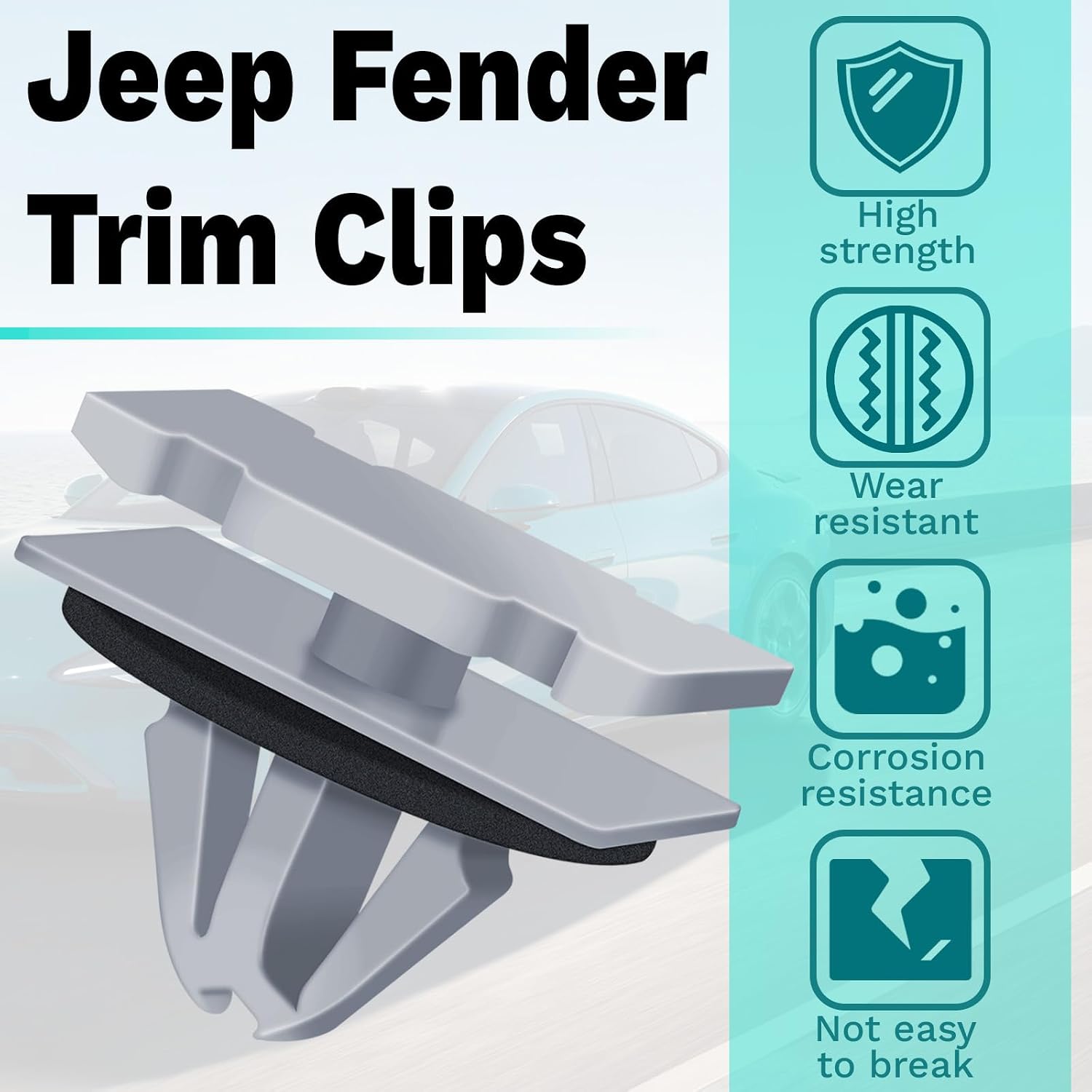 20 PCS Fender Trim Clips, Bumper Rocker Panel Molding Flares, Rocker Trim with Door Molding, Automotive Body Parts & Trim, Compatible with Jeep Grand Cherokee, 68172491AA 68271803AA 68395627AA