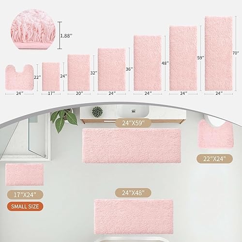 Miniatura 17 de Alfombra de inodoro blanca 22x24, antideslizante, esponjosa, alfombra de piso para baño en forma de U, lavable, alfombra de contorno para inodoro