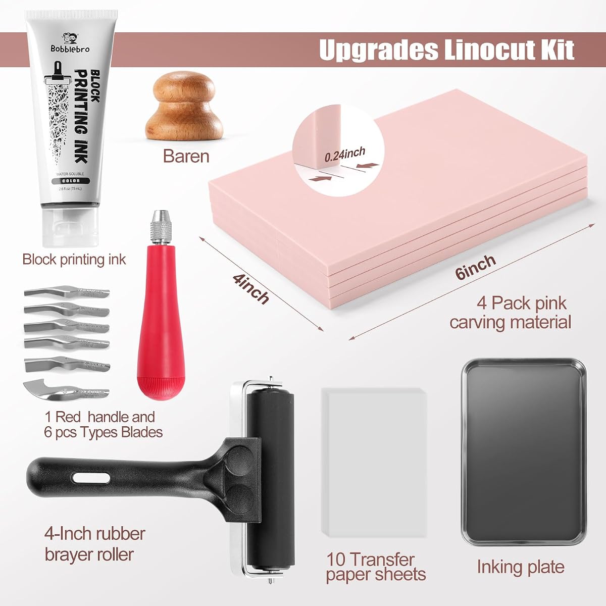 Bobblebro Linocut Kit for Printmaking view 2