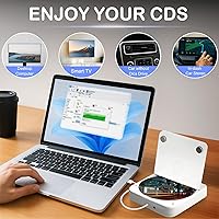 Vista 6 de Reproductor de CD portátil externo para coche, reproductor de CD de coche Plug and Play con puerto USB, puerto AUX, reproductor USB universal