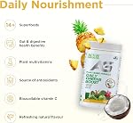 Active Green Pro® Greens Powder, 14 Superfoods, Antioxidants, Fiber, Vitamins & Minerals, Detox and Energy Boost, Natural Pineapple-Coconut Flavour, 40 Servings