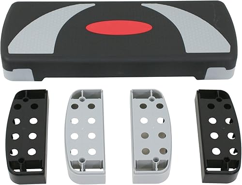 Miniatura 4 de JupiterForce Plataforma de ejercicios aeróbicos de 31 pulgadas con 4 elevadores, 4-6-8 pulgadas, altura ajustable para ejercicio en casa, fitness