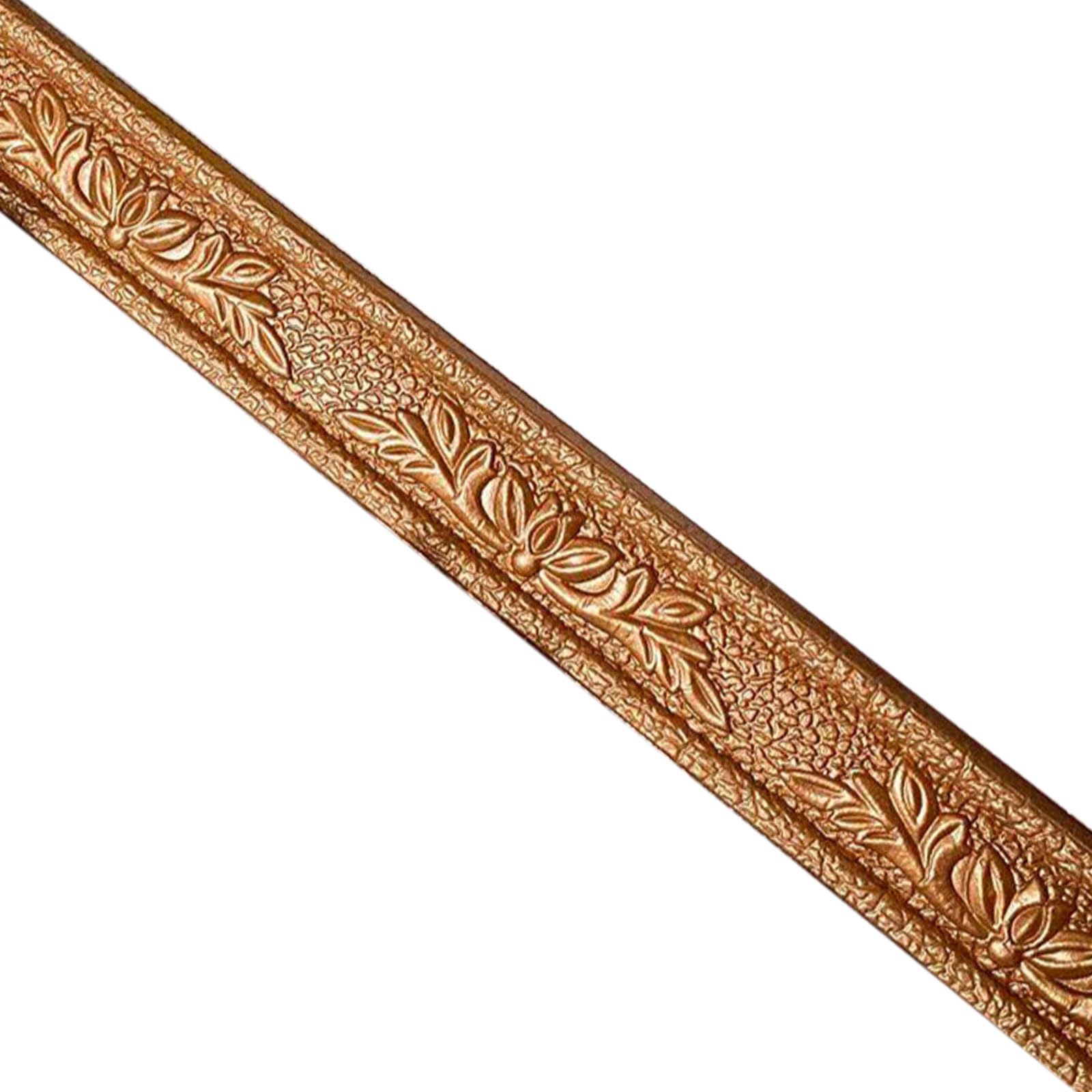 Self-Adhesive Flexible Foam Baseboard Trim - 2.3 Meters Peel and Stick Wall Edging for Home Decoration(Brown)