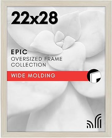Americanflat 22x28 Poster Frame with Polished Plexiglass - Wide Picture Frames Made of Engineered Wood for Vertical or Horizontal Wall Display - Epic Collection - Light Wood