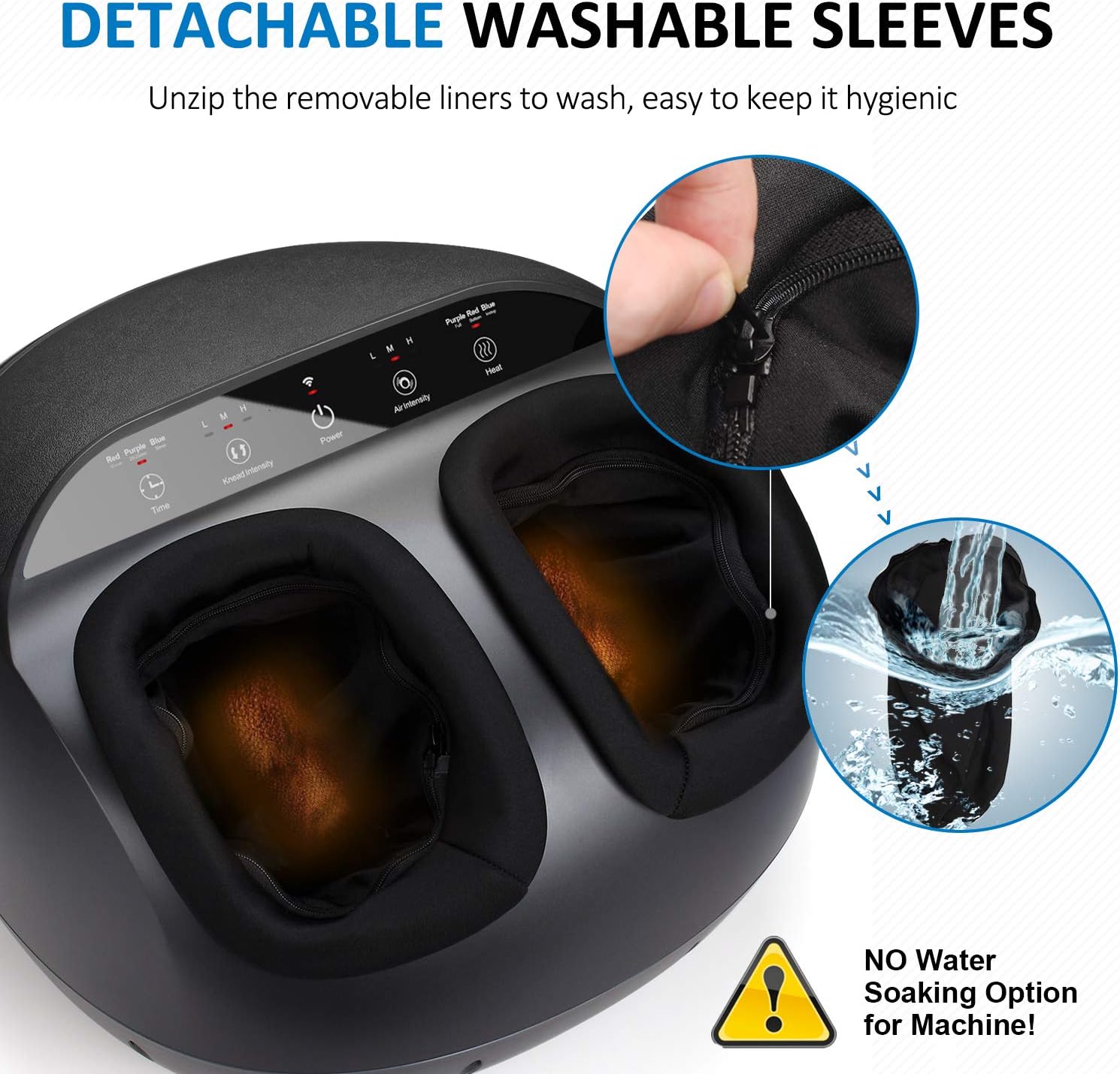 RENPHO Foot Massager Machine, Shiatsu Electric Foot Massager with Full Cover Heat, APP Remote, Deep Kneading, Squeezing, Relieve Foot Discomforts from Plantar Fasciitis, Fits up to Men Size 12 : Health & Household