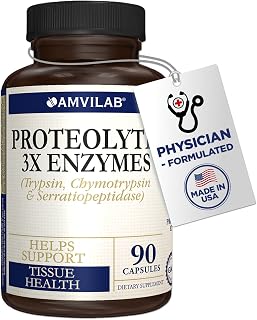 Proteolytic Enzymes 3X - Trypsin, Chymotrypsin & Serrapeptidase - Reduces Edema & Irritation from Tissue Injury - Supports Body Wellness & Recovery - Dietary Supplement - 90 Capsules