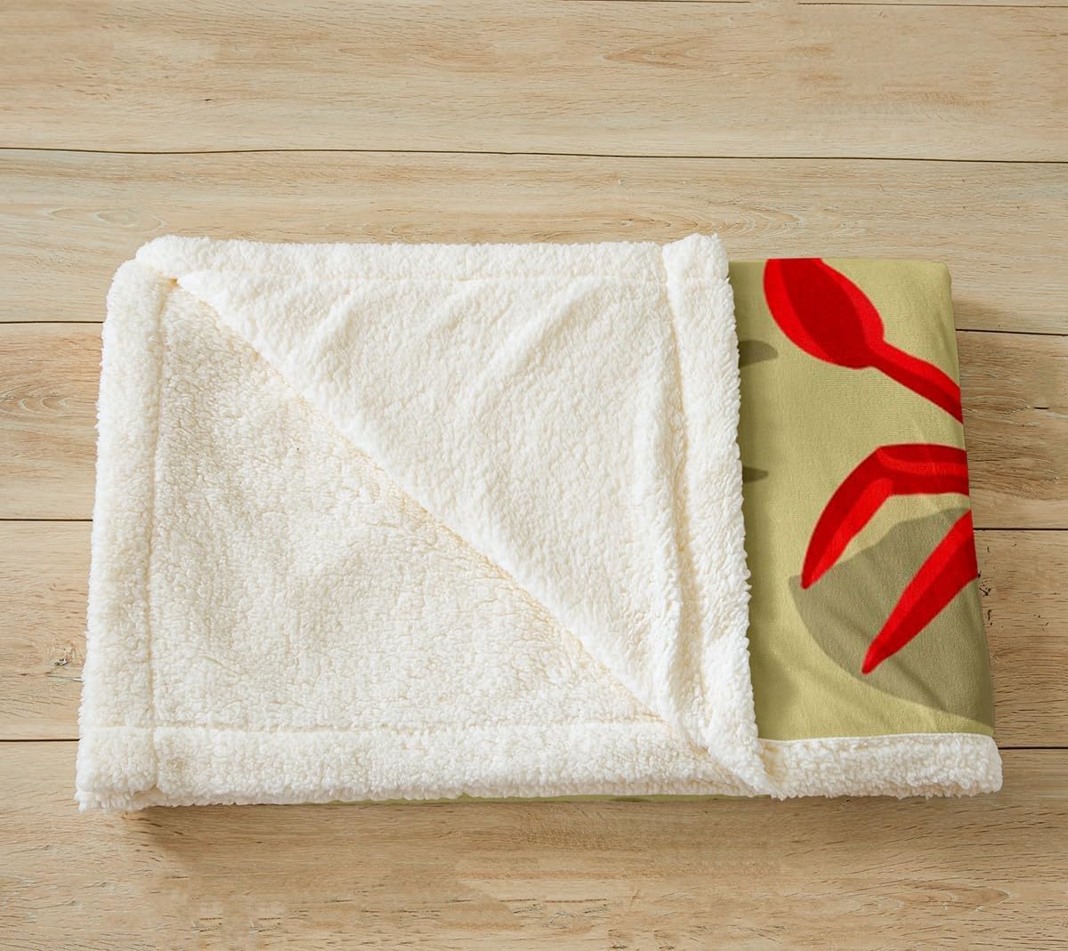Kids Cute Crab Fleece Blanket Cartoon Hermit Crab Sherpa Throw Blanket for Sofa Couch Ocean Marine Theme Fuzzy Blanket Breathable Sea Underwater Animal Warm Plush Blanket Room Decor Twin 60"x80"