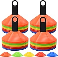 Vista 10 de 25/50/100 piezas de conos de disco, conos de agilidad de fútbol con bolsa de transporte y soporte, conos de fútbol para entrenamiento deportivo