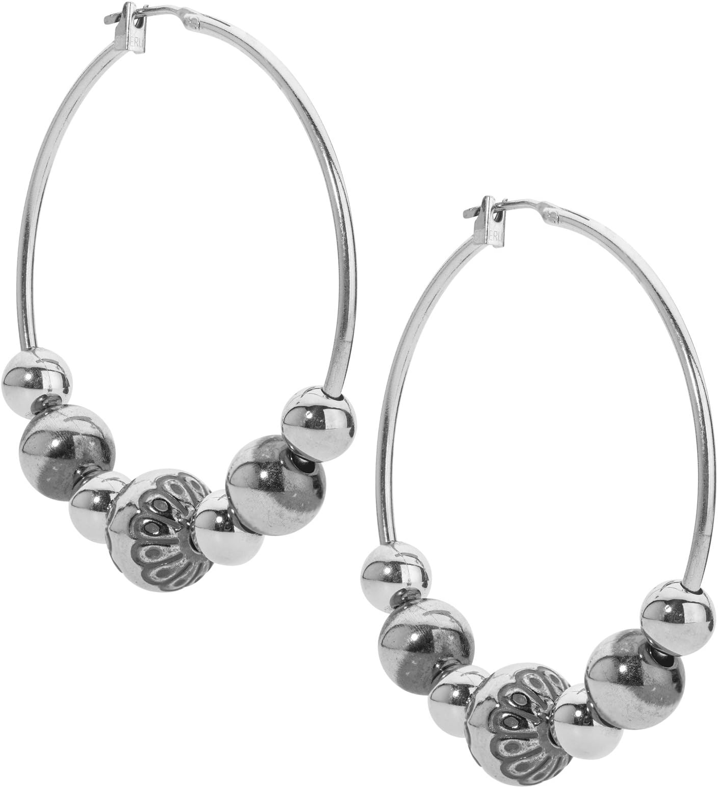Sterling Silver Native Pearl Bead Hoop Earrings - Choice of Sizes