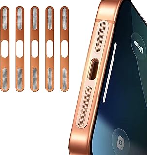5 Pack Phone Mesh Speaker Cover Anti Dust Plug Port Earpiece Guard for iPhone 17 Pro Only - Cosmic Orange