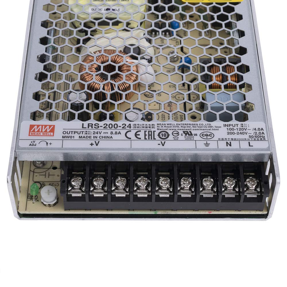 Mean Well LRS-200-24 Bloc d'alimentation 211 W 24 V 8,8 A plat 30 mm 1HU Boîtier métallique encastrable