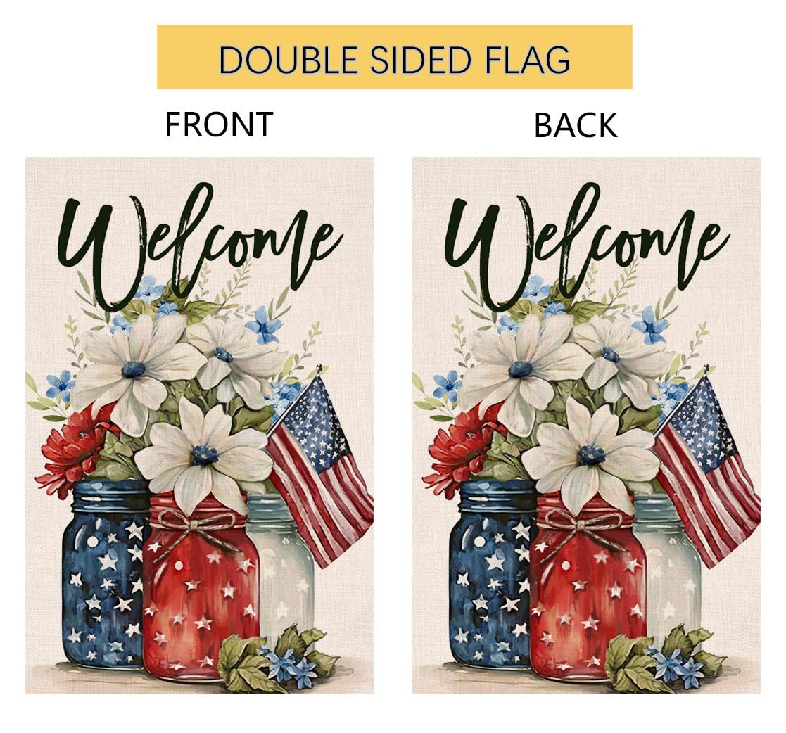 Oeyliz Gartenflagge Zum 4. Juli – Doppelseitige Patriotische Dekoration Für Garten & Haus